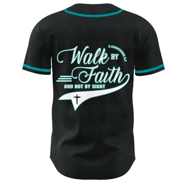 Christianartworkshop Walk By Faith And Not By Sight Cross Scripture Graphic Unisex Baseball Jersey - image 14