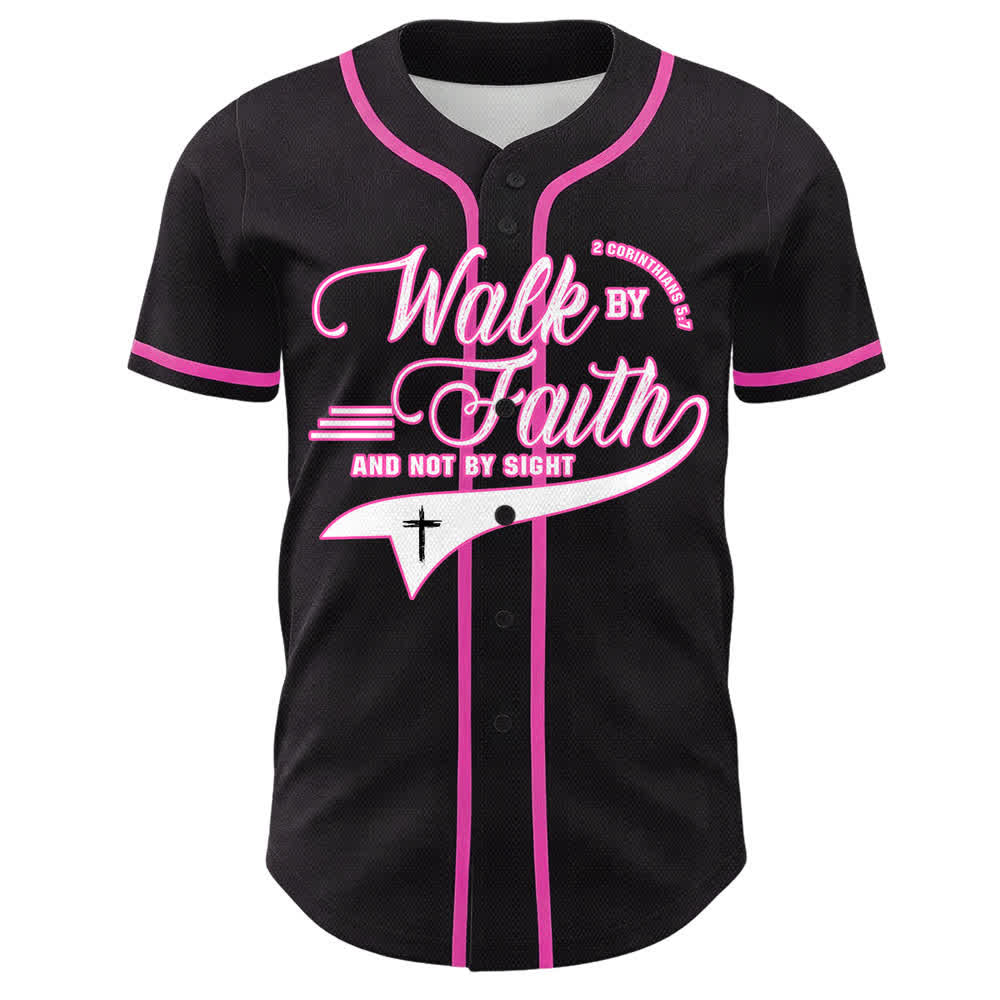 Christianartworkshop Walk By Faith And Not By Sight Cross Scripture Graphic Unisex Baseball Jersey - image 19