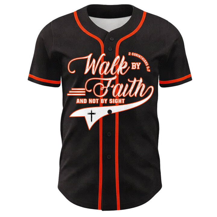 Christianartworkshop Walk By Faith And Not By Sight Cross Scripture Graphic Unisex Baseball Jersey - image 10