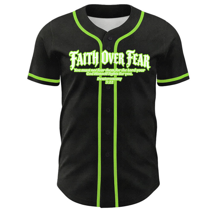 Christianartworkshop Faith Over Fear Crown Of Thorns Cross Scripture Graphic Unisex Baseball Jersey - image 22