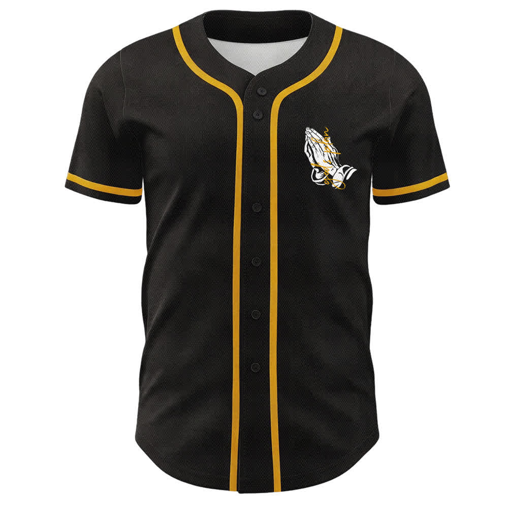 Christianartworkshop God's Plan Praying Hands Faith Slogan Dual Side Printed Unisex Baseball Jersey - image 5