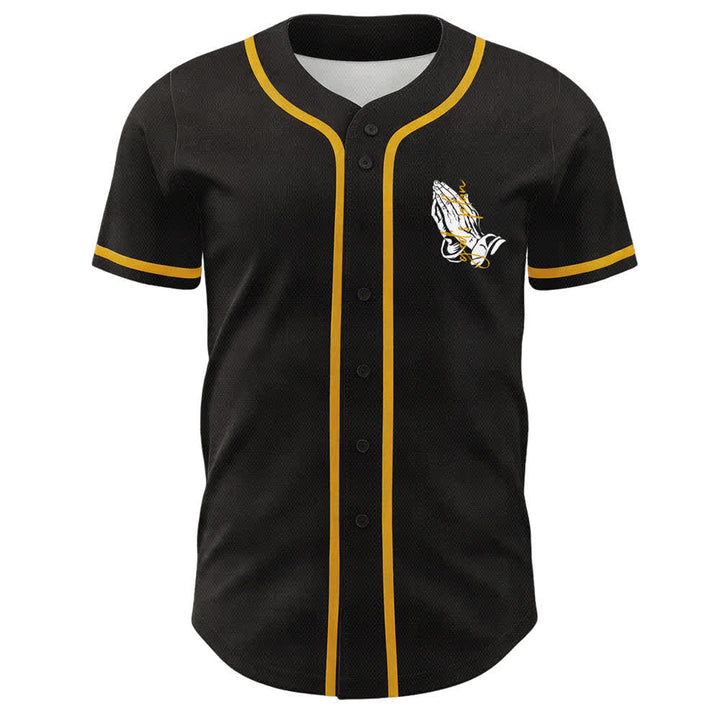 Christianartworkshop God's Plan Praying Hands Faith Slogan Dual Side Printed Unisex Baseball Jersey - image 5