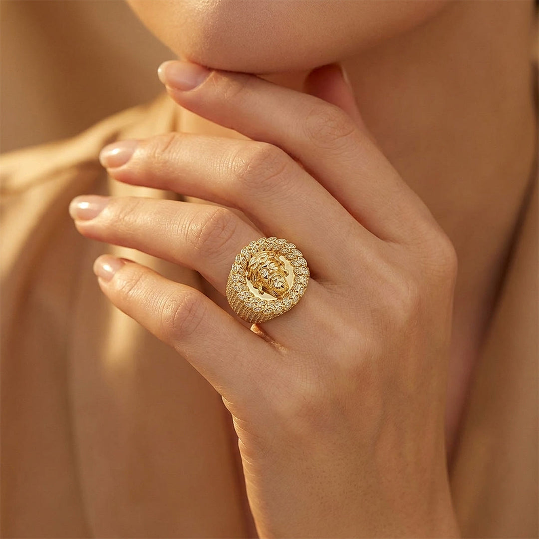 Christianartworkshop Iced Pave Halo Sculpted Portrait Statement Ring: Emblem of Enduring Heavenly Compassion - image 2