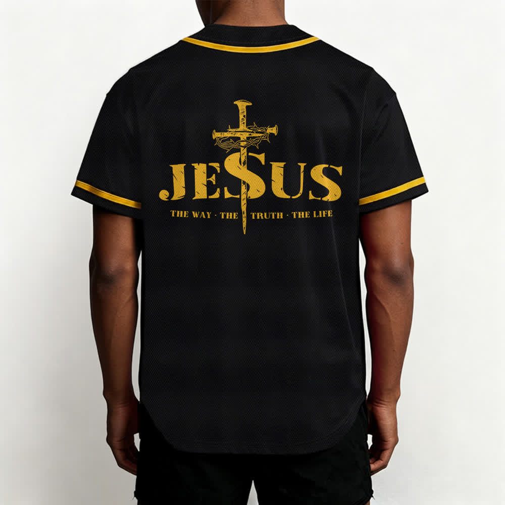 Christianartworkshop Jesus Cross Nail and Crown of Thorns Baseball Jersey - image 32