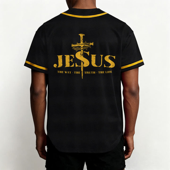Christianartworkshop Jesus Cross Nail and Crown of Thorns Baseball Jersey - image 32