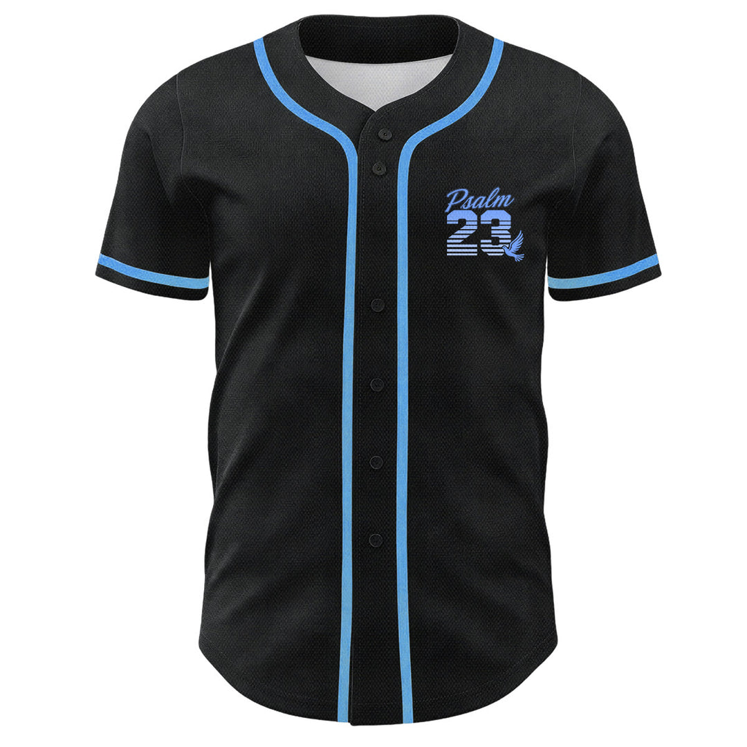 Christianartworkshop Retro Striped Gradient Number Cursive Psalm 23 Unisex Baseball Jersey - image 2