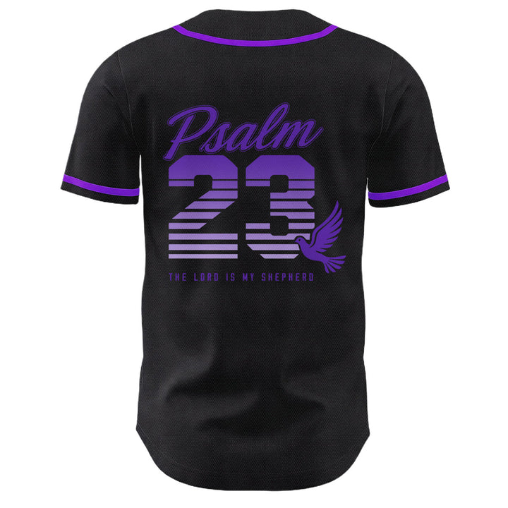 Christianartworkshop Retro Striped Gradient Number Cursive Psalm 23 Unisex Baseball Jersey - image 25