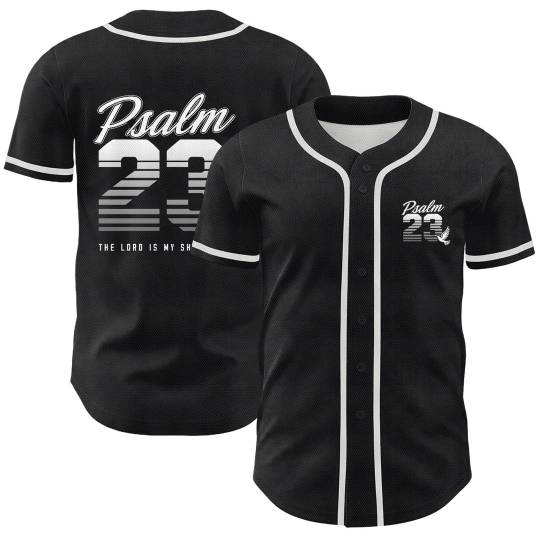 Christianartworkshop Retro Striped Gradient Number Cursive Psalm 23 Unisex Baseball Jersey - White - 5XL - image 6