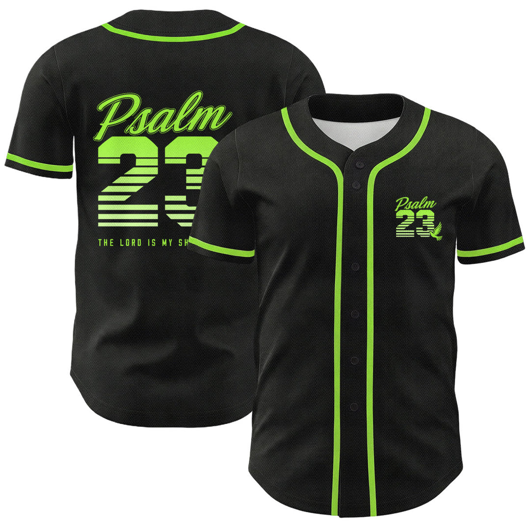 Christianartworkshop Retro Striped Gradient Number Cursive Psalm 23 Unisex Baseball Jersey - Green - 5XL - image 21