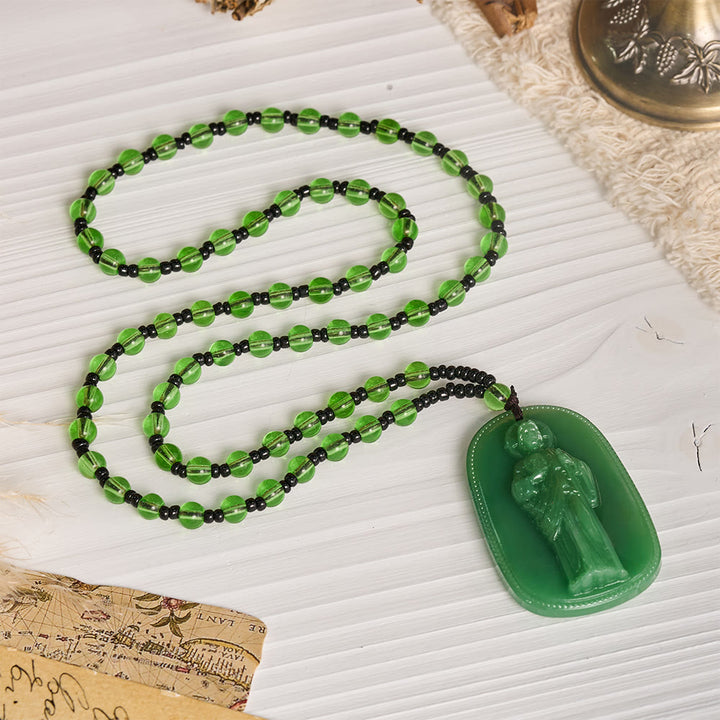Christianartworkshop Relief‑Molded Holy Portrait Beaded Necklace: Token of Serene Divine Solace for Daily Devotion - image 12