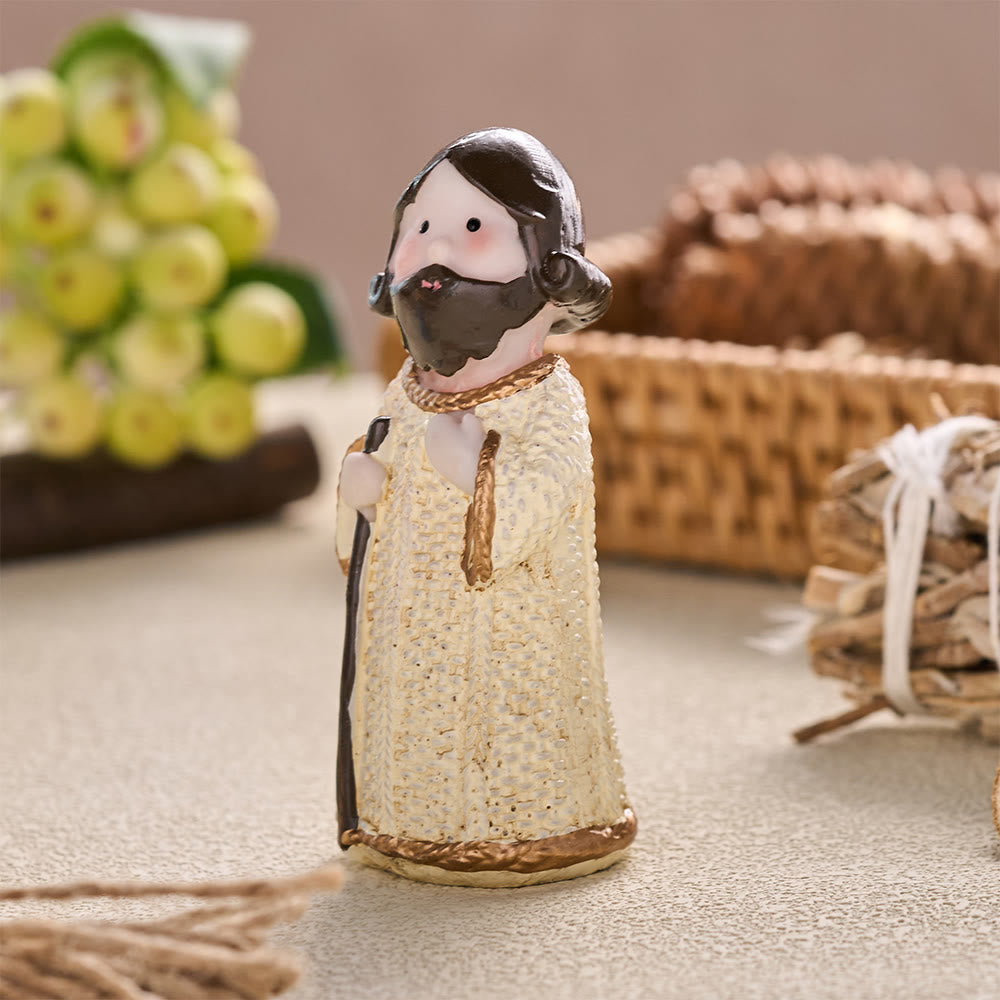 Christianartworkshop Mini Nativity Pair Character Ornaments: Symbol of Quiet Heavenly Harmony - image 3