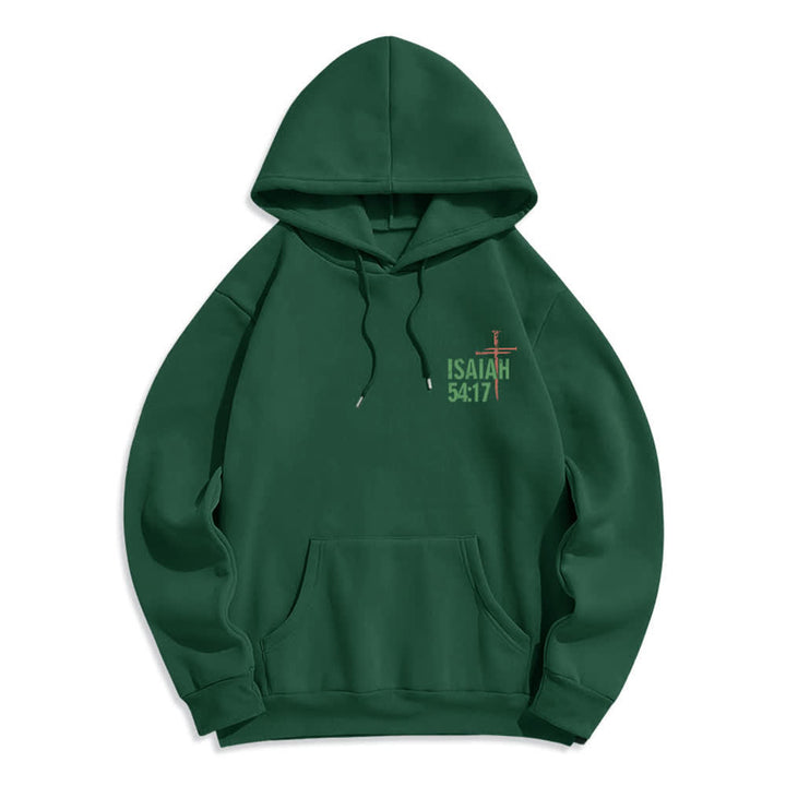 Christianartworkshop Isaiah 54:17 Distressed Back Print Pullover Fleece Lined Polyester Hoodie - image 14