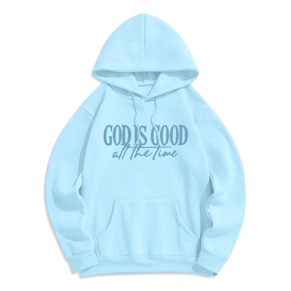 Christianartworkshop God Is Good All The Time Cozy Pullover Fleece Lined Polyester Hoodie - Blue - 2XL - image 7