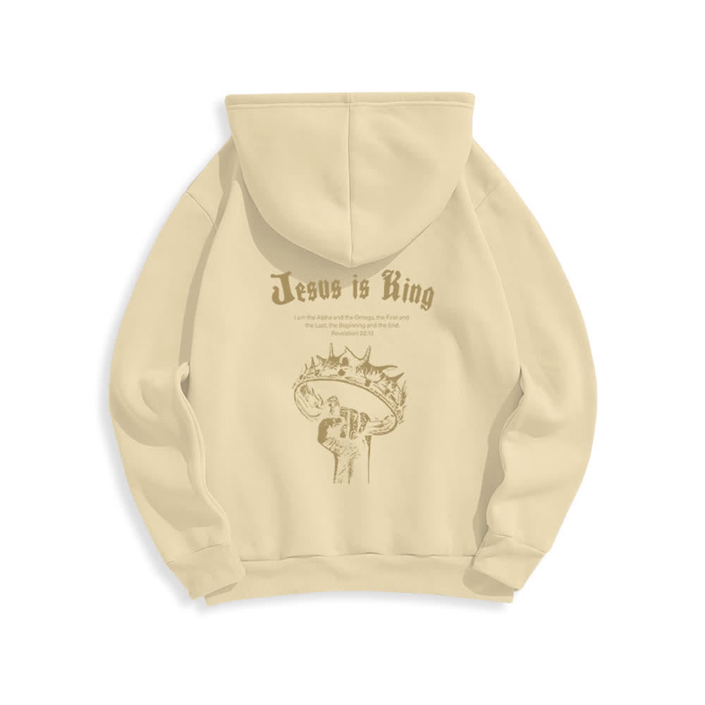 Christianartworkshop Jesus Is King Gothic Graphic Pullover Fleece Lined Polyester Hoodie - image 19
