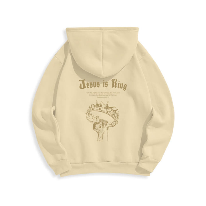 Christianartworkshop Jesus Is King Gothic Graphic Pullover Fleece Lined Polyester Hoodie - image 19