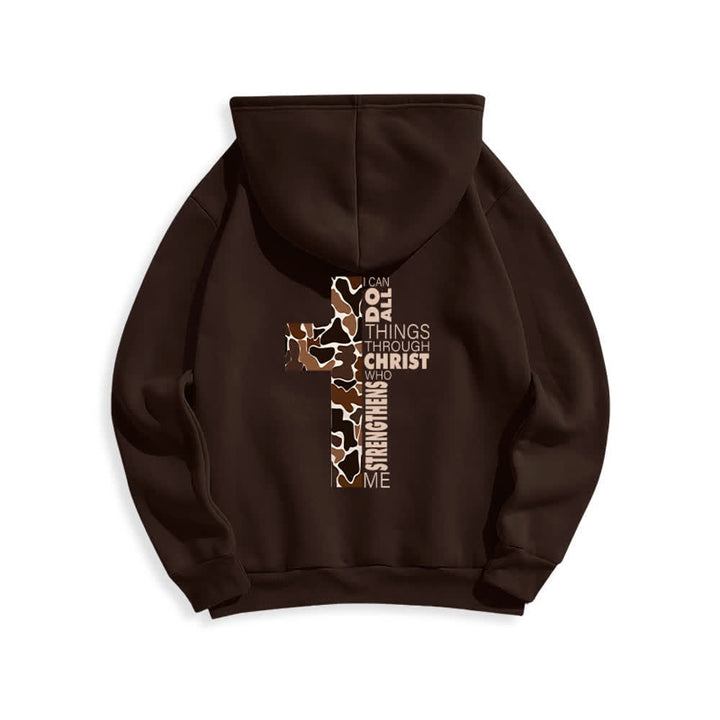 Christianartworkshop Earthtone Cross Verse Detail Streetwear Fleece Lined Polyester Hoodie - image 19