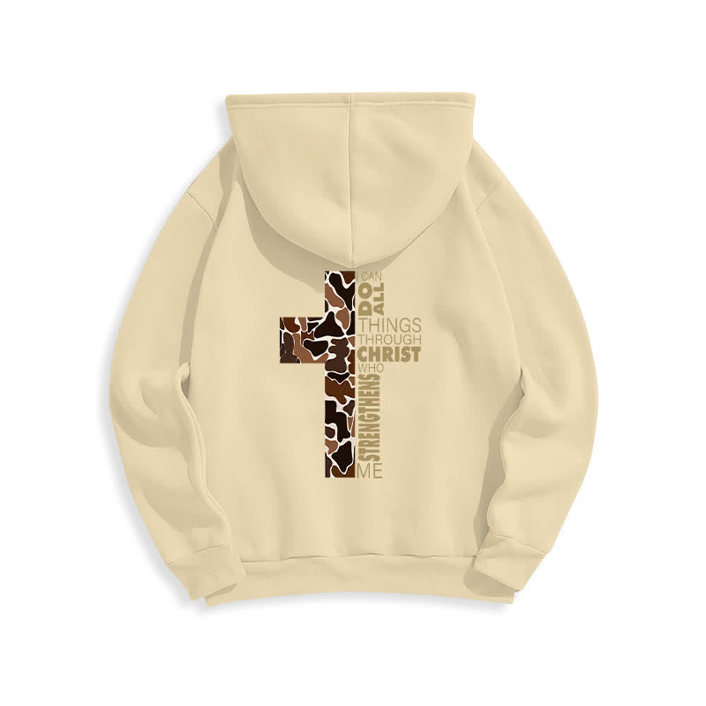 Christianartworkshop Earthtone Cross Verse Detail Streetwear Fleece Lined Polyester Hoodie - image 10