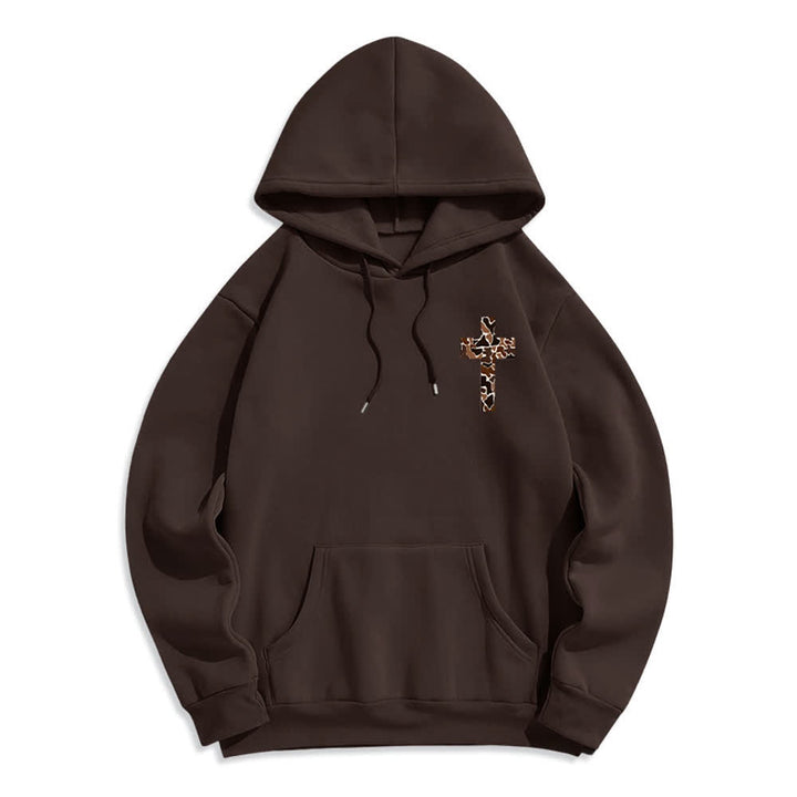 Christianartworkshop Earthtone Cross Verse Detail Streetwear Fleece Lined Polyester Hoodie - image 20