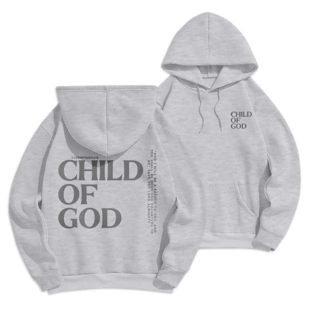Christianartworkshop Child Of God Minimalist Statement Pullover Fleece Lined Polyester Hoodie - Grey - 2XL - image 12