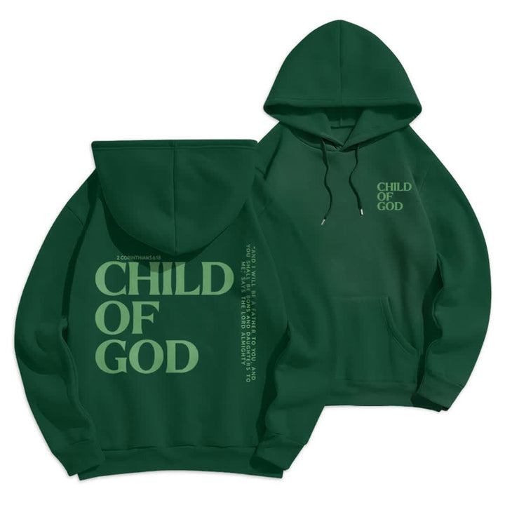 Christianartworkshop Child Of God Minimalist Statement Pullover Fleece Lined Polyester Hoodie - Green - 2XL - image 21
