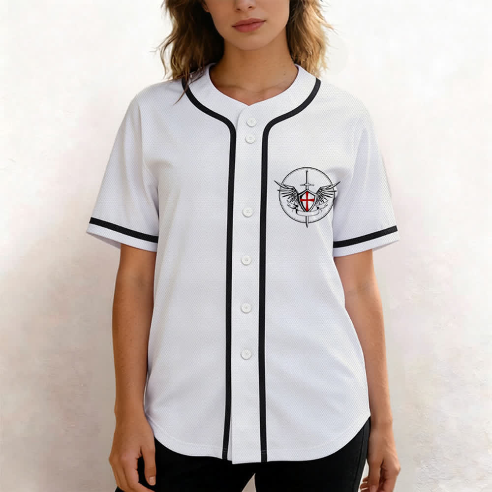 Christianartworkshop Saint Michael Defend Us In Battle Baseball Jersey - image 27