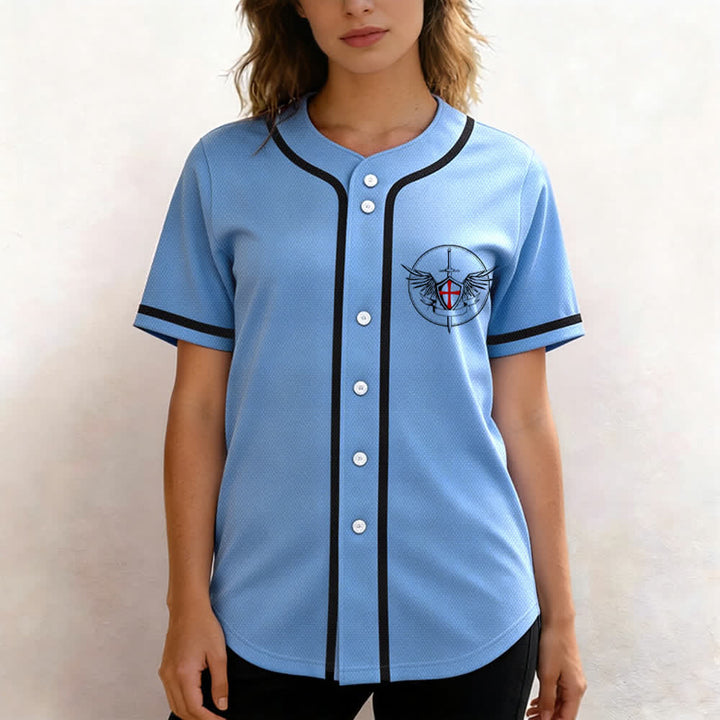 Christianartworkshop Saint Michael Defend Us In Battle Baseball Jersey - image 32