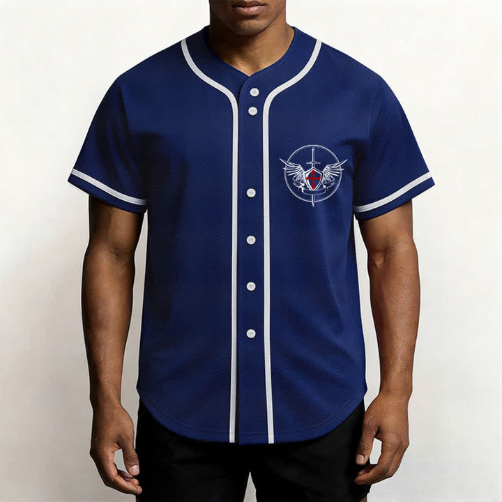 Christianartworkshop Saint Michael Defend Us In Battle Baseball Jersey - image 41