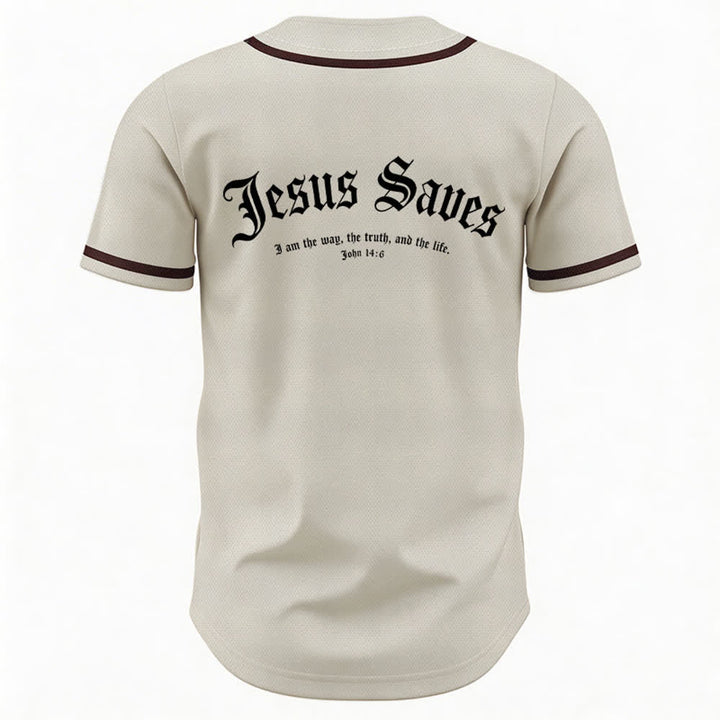Christianartworkshop Jesus Saves Gothic Mesh Street Baseball Jersey - image 29