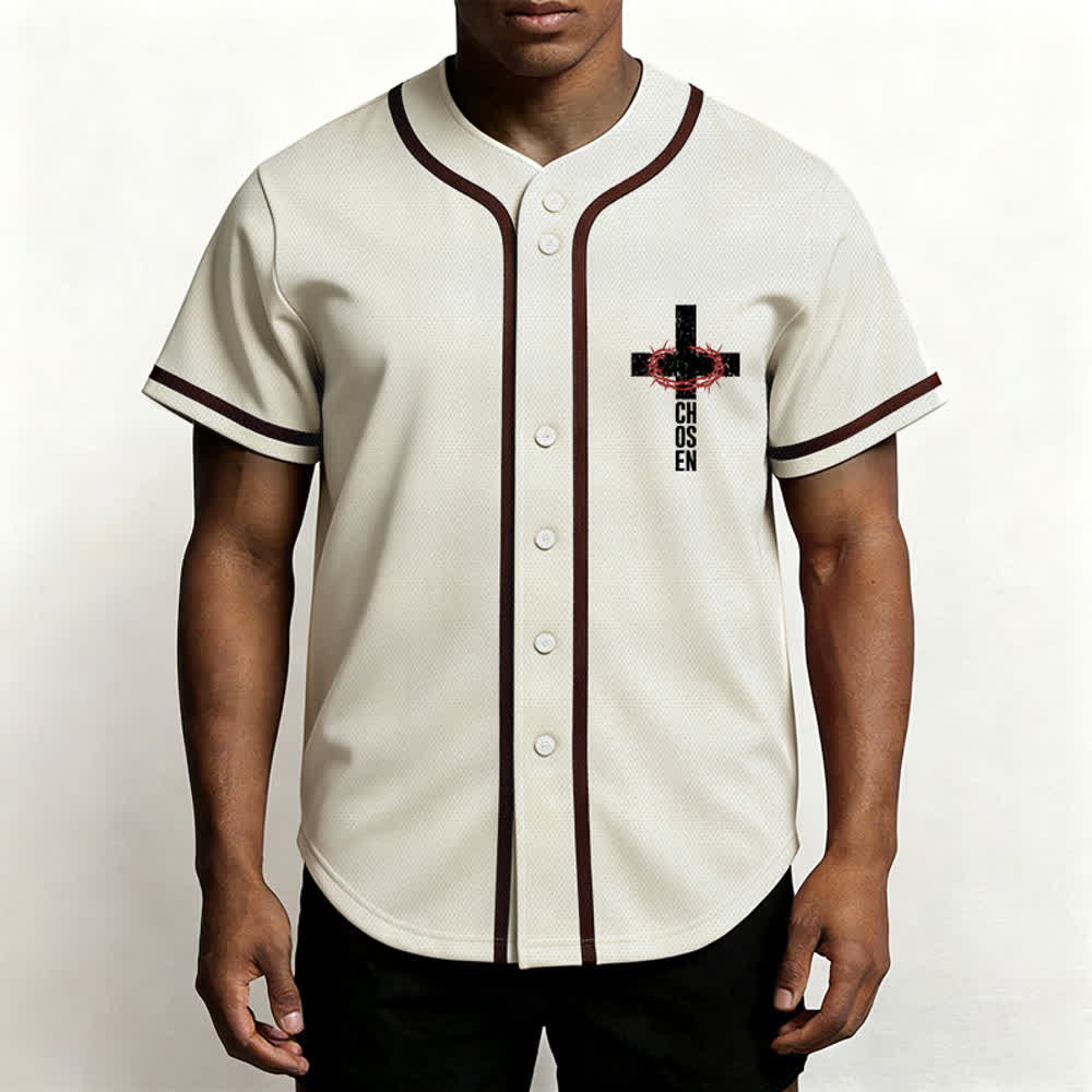 Christianartworkshop Jesus Cross Mesh Button Up Baseball Jersey - image 27