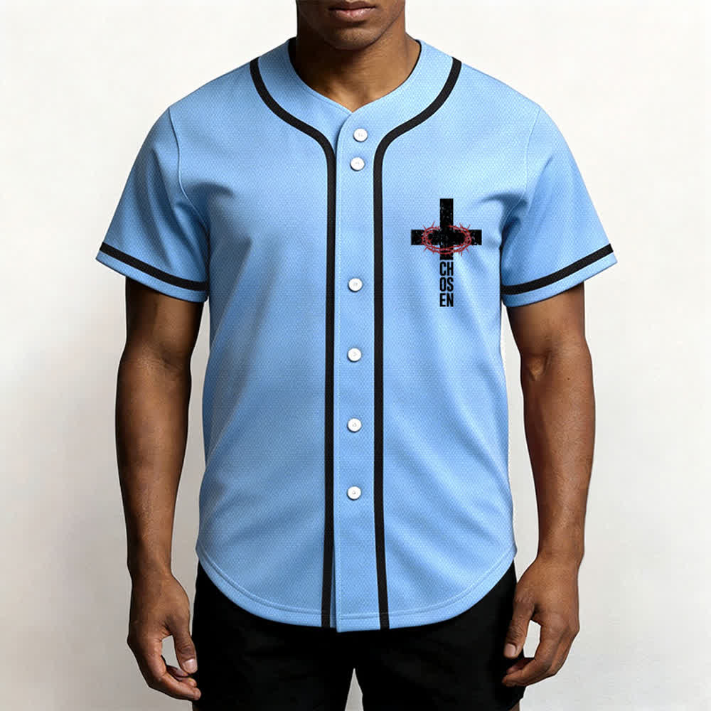Christianartworkshop Jesus Cross Mesh Button Up Baseball Jersey - image 55