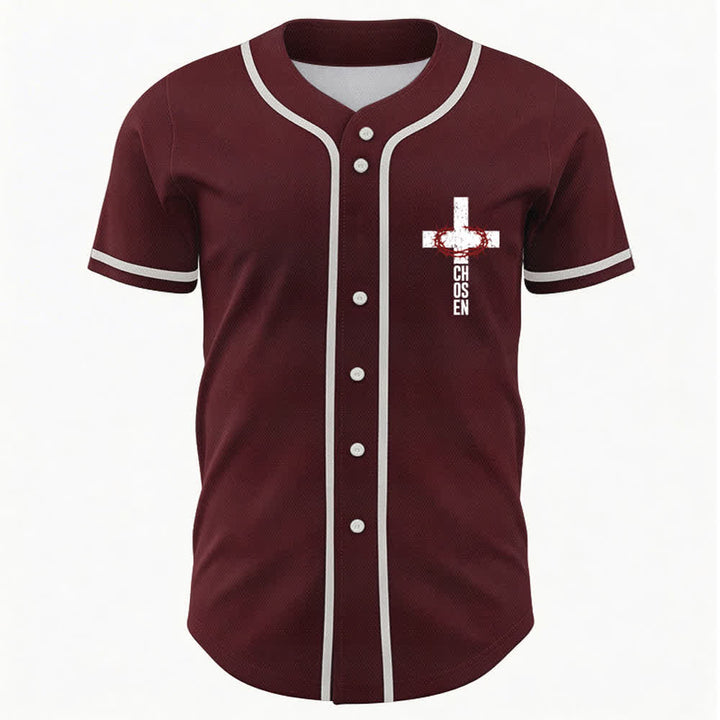 Christianartworkshop Jesus Cross Mesh Button Up Baseball Jersey - image 16