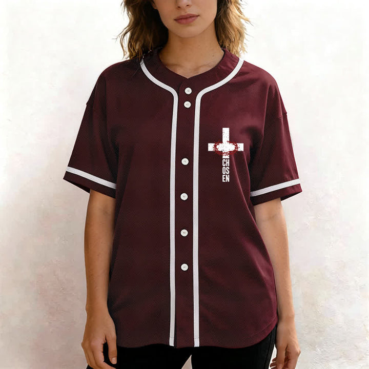Christianartworkshop Jesus Cross Mesh Button Up Baseball Jersey - image 18