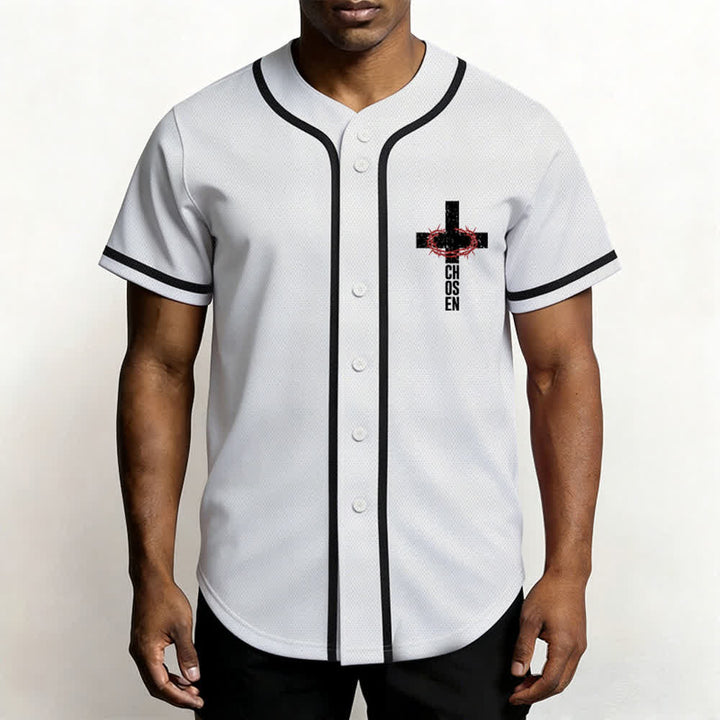 Christianartworkshop Jesus Cross Mesh Button Up Baseball Jersey - image 13