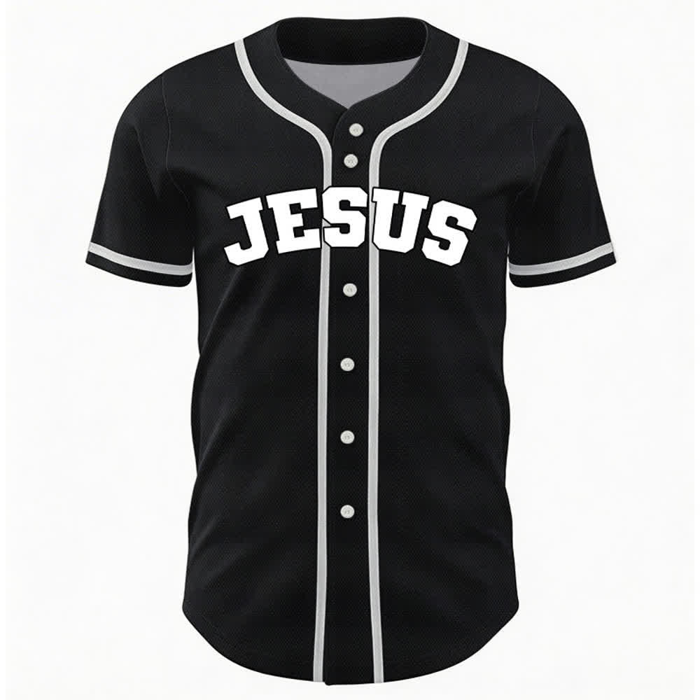 Christianartworkshop Rooted In Christ Black Button Up Baseball Jersey - image 2