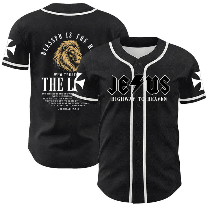 Christianartworkshop Jesus Highway To Heaven Jeremiah 17:7-8 Baseball Jersey - White - 5XL - image 7