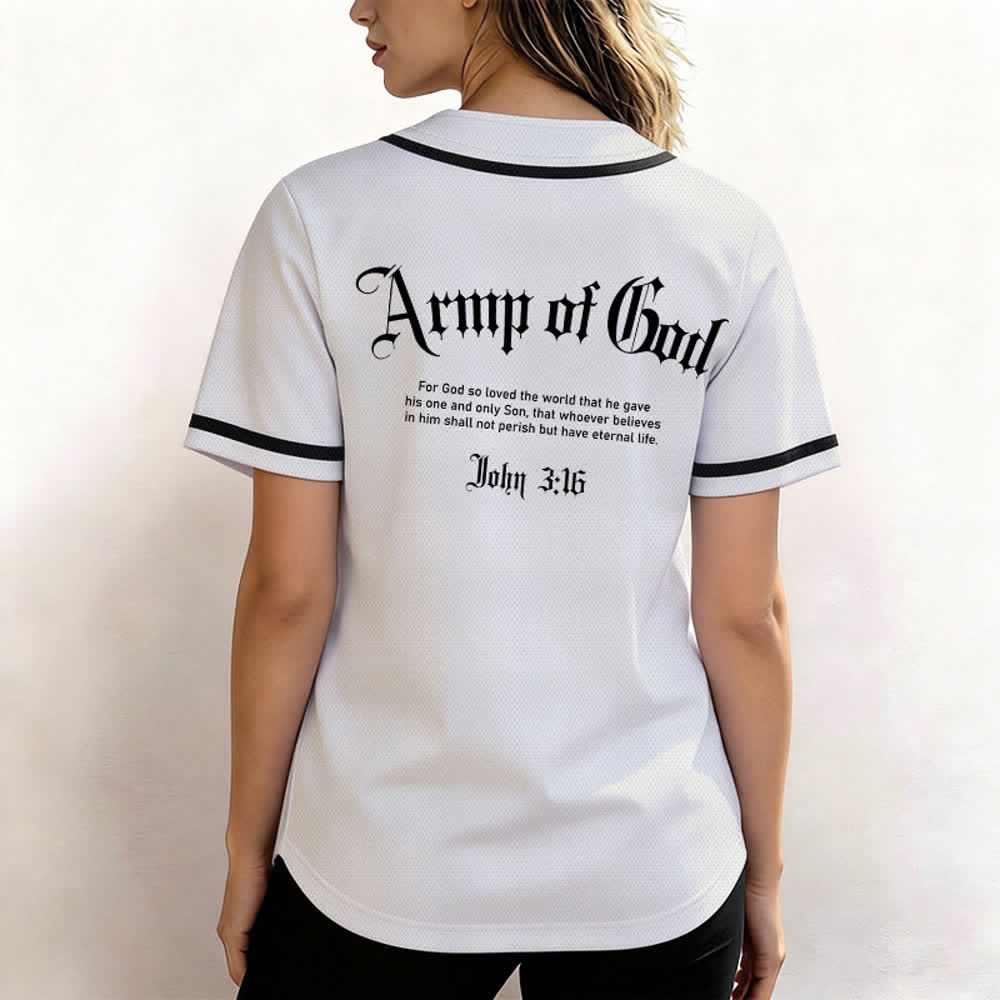 Christianartworkshop Army Of God Streetwear Baseball Jersey - image 3