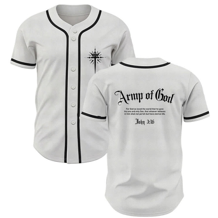 Christianartworkshop Army Of God Streetwear Baseball Jersey - White - 5XL - image 0