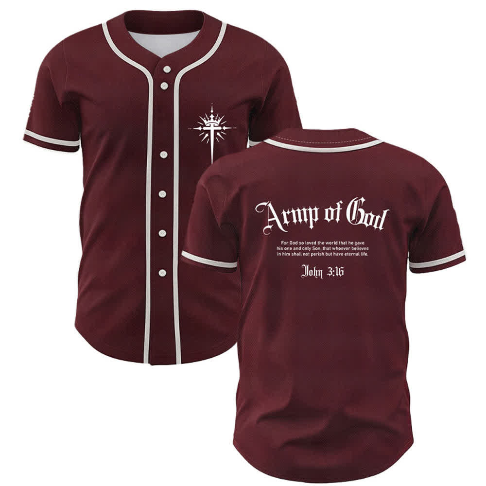 Christianartworkshop Army Of God Streetwear Baseball Jersey - Wine - 5XL - image 14