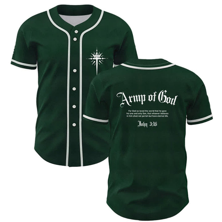 Christianartworkshop Army Of God Streetwear Baseball Jersey - Green - 5XL - image 21