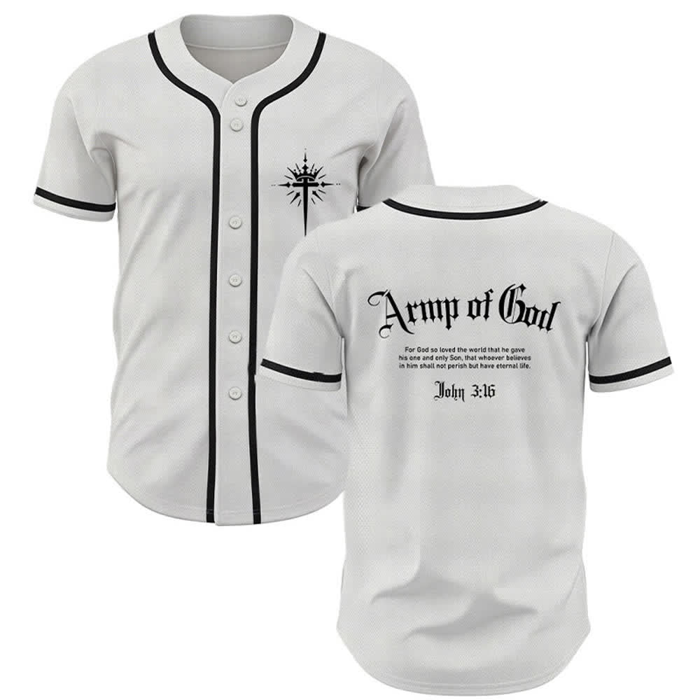Christianartworkshop Army Of God Mesh Streetwear Baseball Jersey - White - 5XL - image 0
