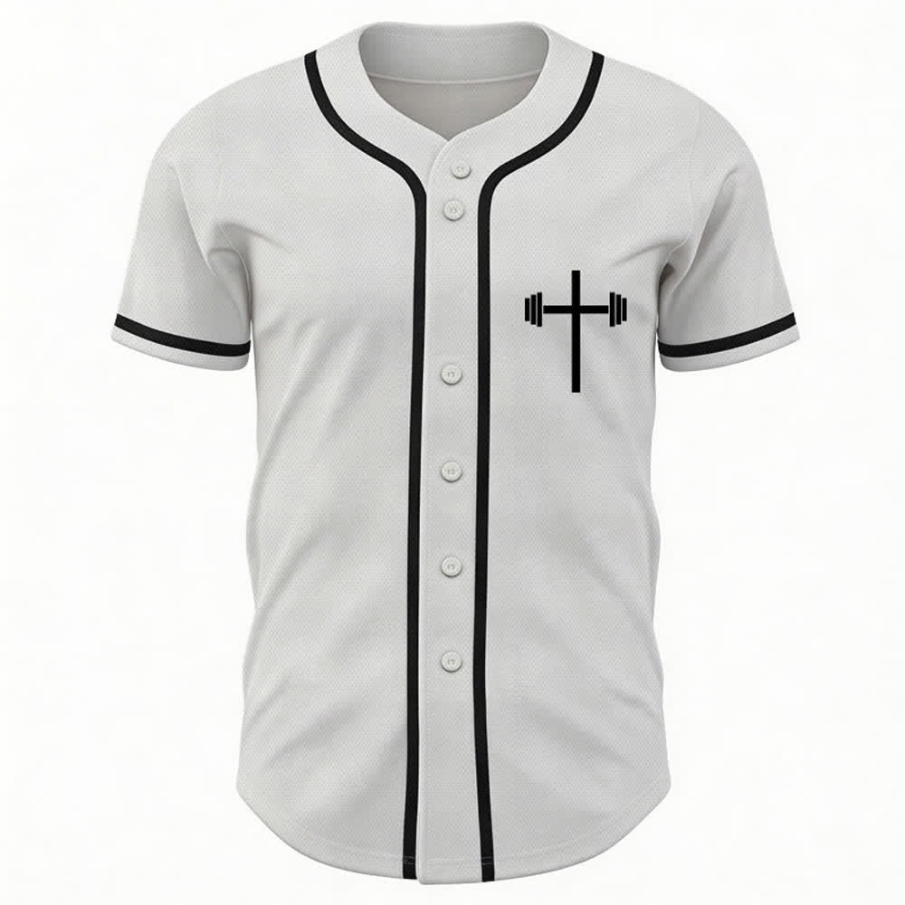 Christianartworkshop Lift Heavy Pray Hard Navy Baseball Jersey - image 9