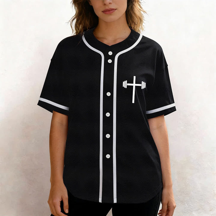 Christianartworkshop Lift Heavy Pray Hard Navy Baseball Jersey - image 32