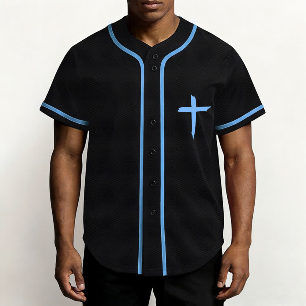 Christianartworkshop Faith Over Fear Cross Contrast Trim Baseball Jersey - image 20