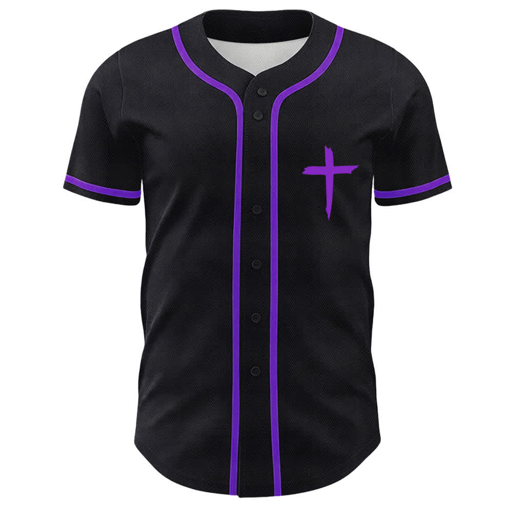 Christianartworkshop Faith Over Fear Cross Contrast Trim Baseball Jersey - image 51