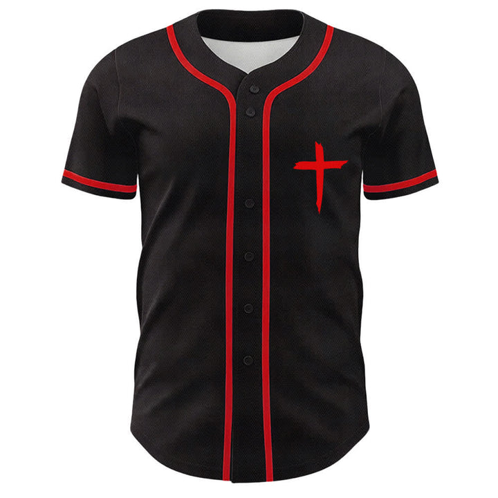 Christianartworkshop Faith Over Fear Cross Contrast Trim Baseball Jersey - image 25