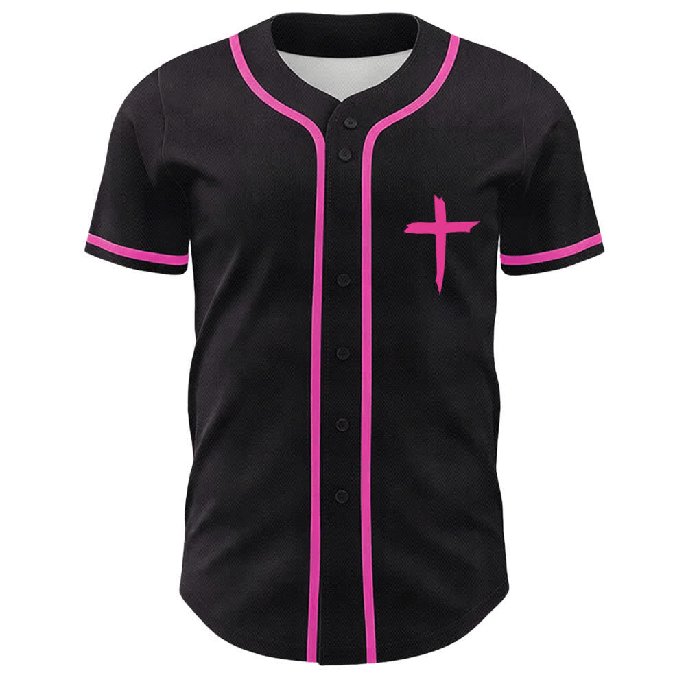 Christianartworkshop Faith Over Fear Cross Contrast Trim Baseball Jersey - image 9