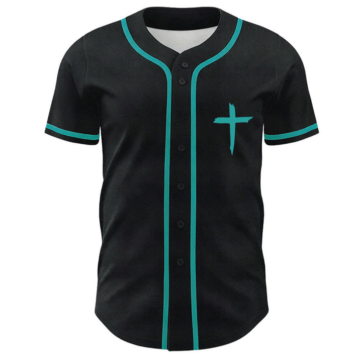 Christianartworkshop Faith Over Fear Cross Contrast Trim Baseball Jersey - image 30