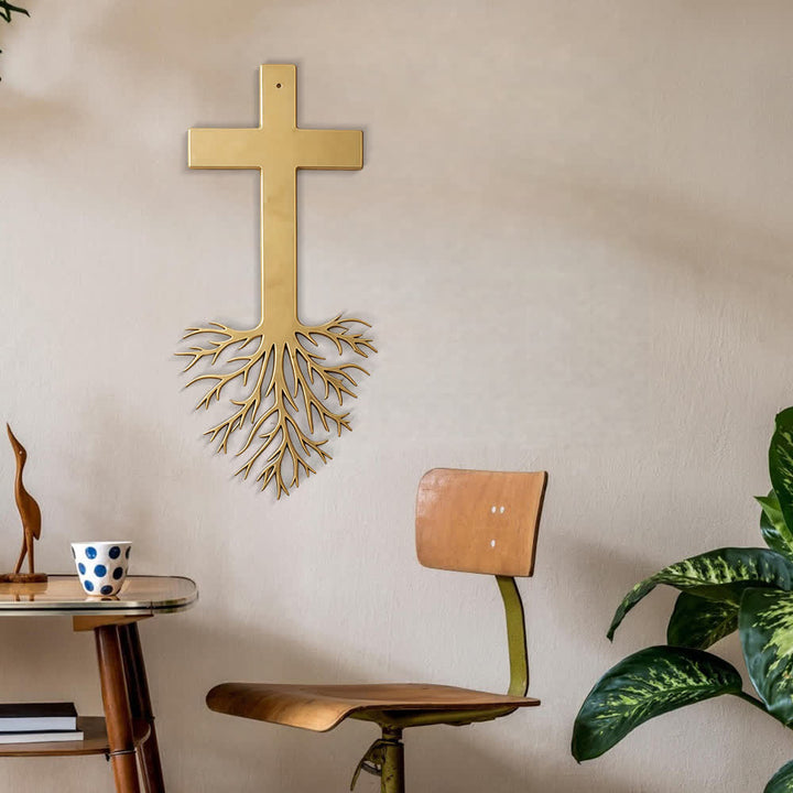 Christianartworkshop Modern Cross With Roots Metal Wall Decor: A Powerful Statement of Growing Faith - image 7