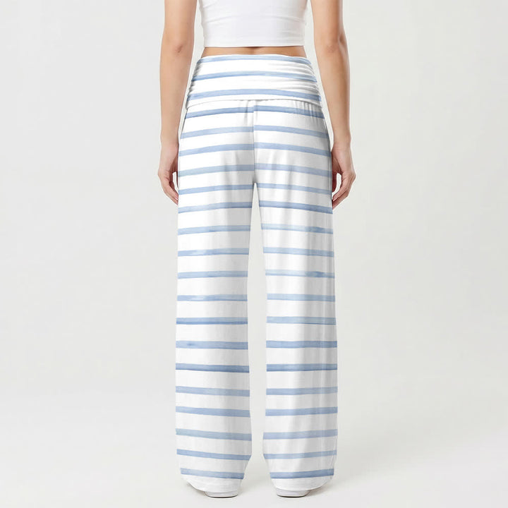 Christianartworkshop Blue Stripe Jesus Is Lord Lounge Women's Wide Leg Pants - image 2