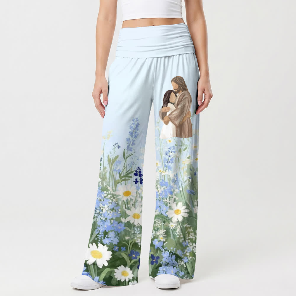 Christianartworkshop Blue Meadow Embrace Women’s Wide Leg Pants - image 1